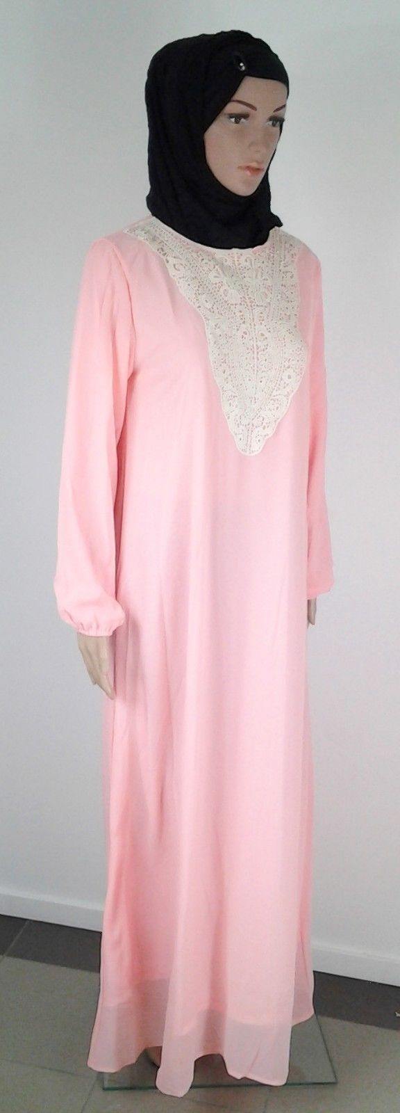 Chiffon double layer Kaftan Women Islamic Abaya Jilbab Long Sleeve HSZ10009 (ML) - Arabian Shopping Zone