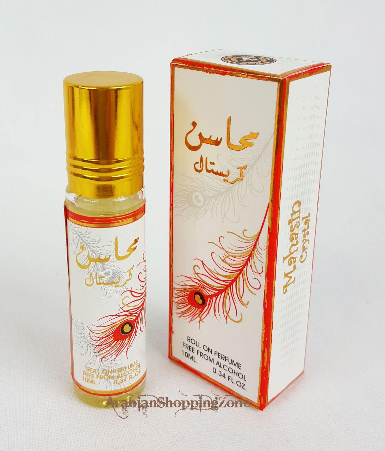 Mahasin Crystal Perfume Oil ATTAR 10ml (0.34OZ) UAE ARD AL ZAAFARAN No Alcohol - Arabian Shopping Zone