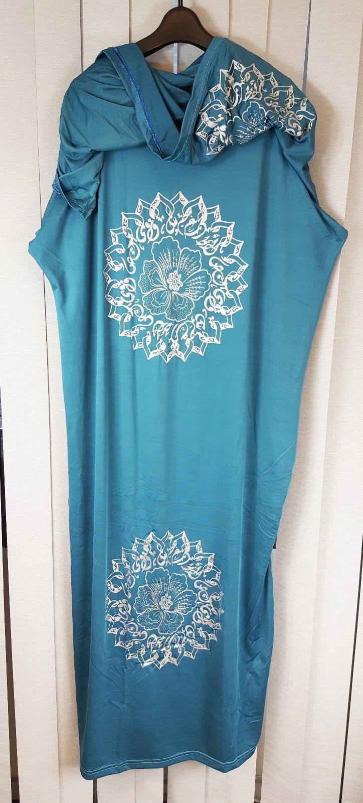 Girls Maxi Silver Print Dress Kids Long Sleeve Holiday Abaya Islamic 6-14T - Arabian Shopping Zone