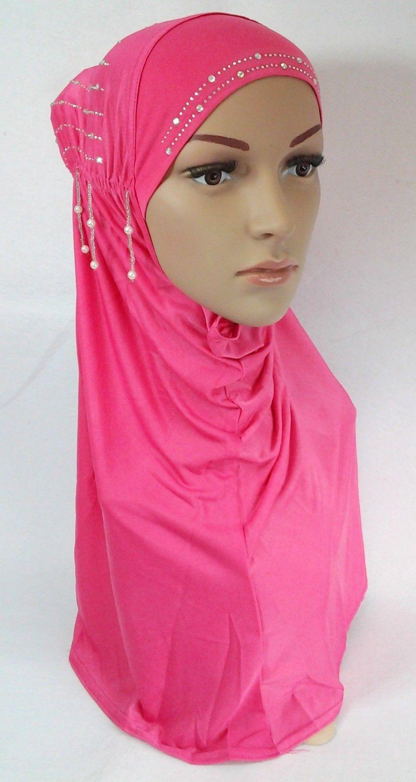 Ice Silk Rhine Stone Hijab Islamic Caps Headwear Arab Scarf ASZ088 - Arabian Shopping Zone