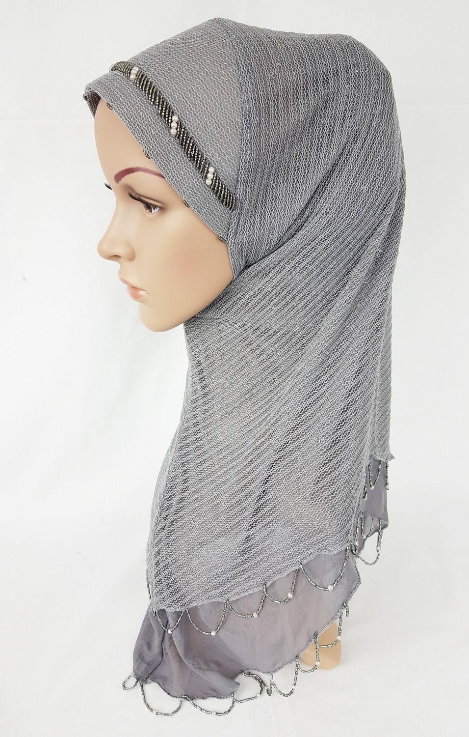 Slip-on LightWeight Double-Mesh-layered Muslim Hijab Islamic Scarf Shawls - Arabian Shopping Zone