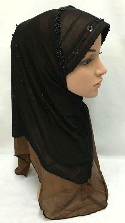 Slip-on LightWeight Double-Mesh-layered Muslim Hijab Islamic Scarf Shawls - Arabian Shopping Zone