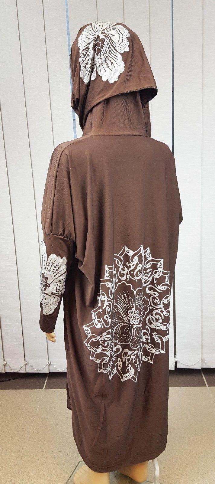 Girls Maxi Silver Print Dress Kids Long Sleeve Holiday Abaya Islamic 6-14T - Arabian Shopping Zone