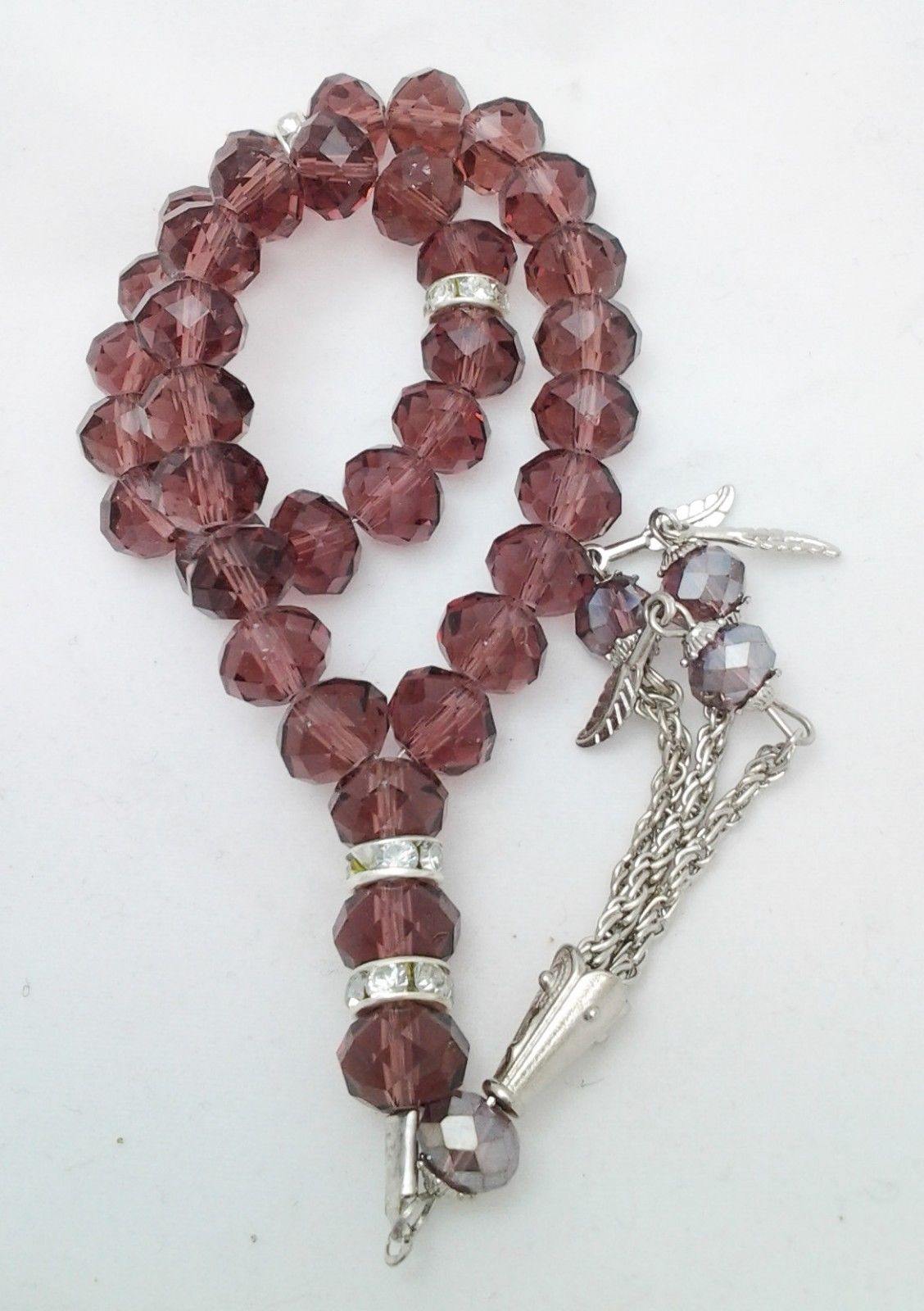 Salah 10mm Shiny Colorful Crystal Prayer Beads 33 Mesbaha - Arabian Shopping Zone