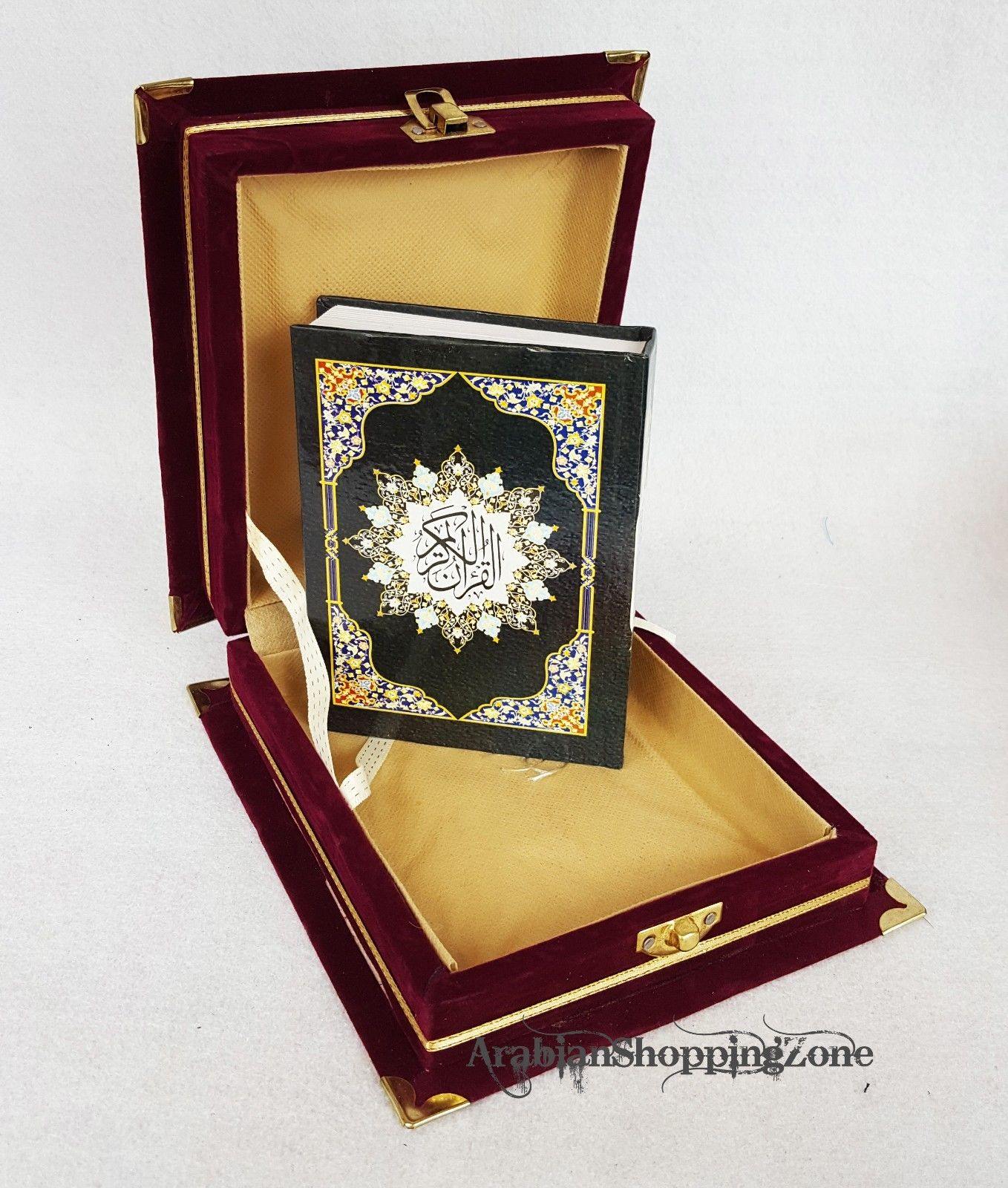 Holy Quran Koran Size 14x10cm (5.7*4") Arabic With Velvet Box - Arabian Shopping Zone