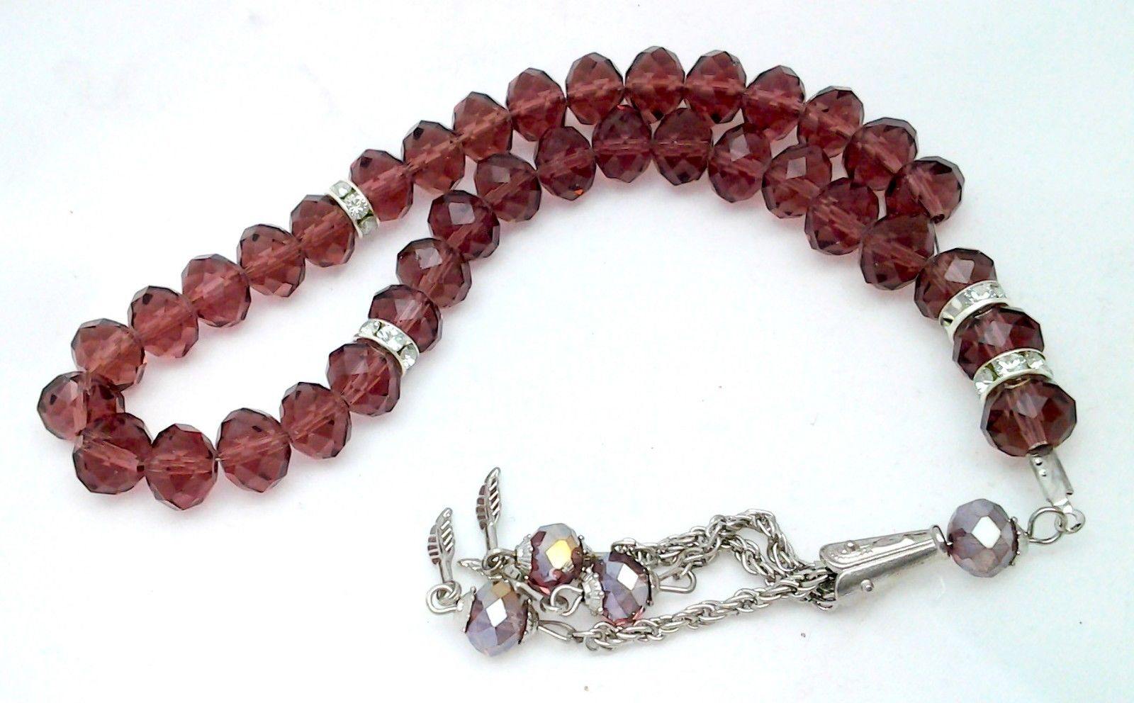 Salah 10mm Shiny Colorful Crystal Prayer Beads 33 Mesbaha - Arabian Shopping Zone