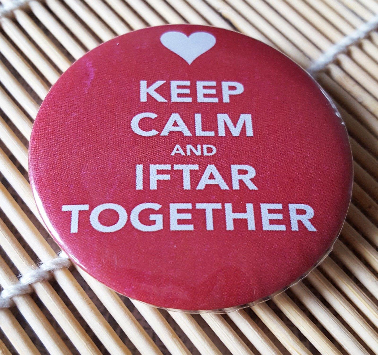 Muslim BADGE BUTTON PIN "Keep Calm and..." (Big Size 2.25inch/58mm) ISLAM GIFT - Arabian Shopping Zone