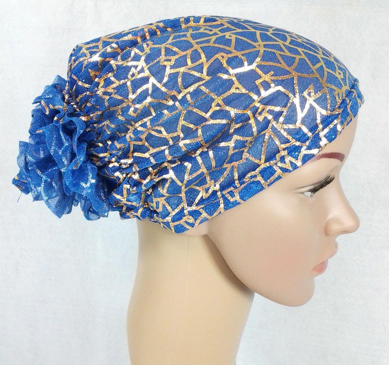 Gauze Gilt-Print UnderHijab Muslim Inner Hijab Caps Hair loss Underscarf - Arabian Shopping Zone