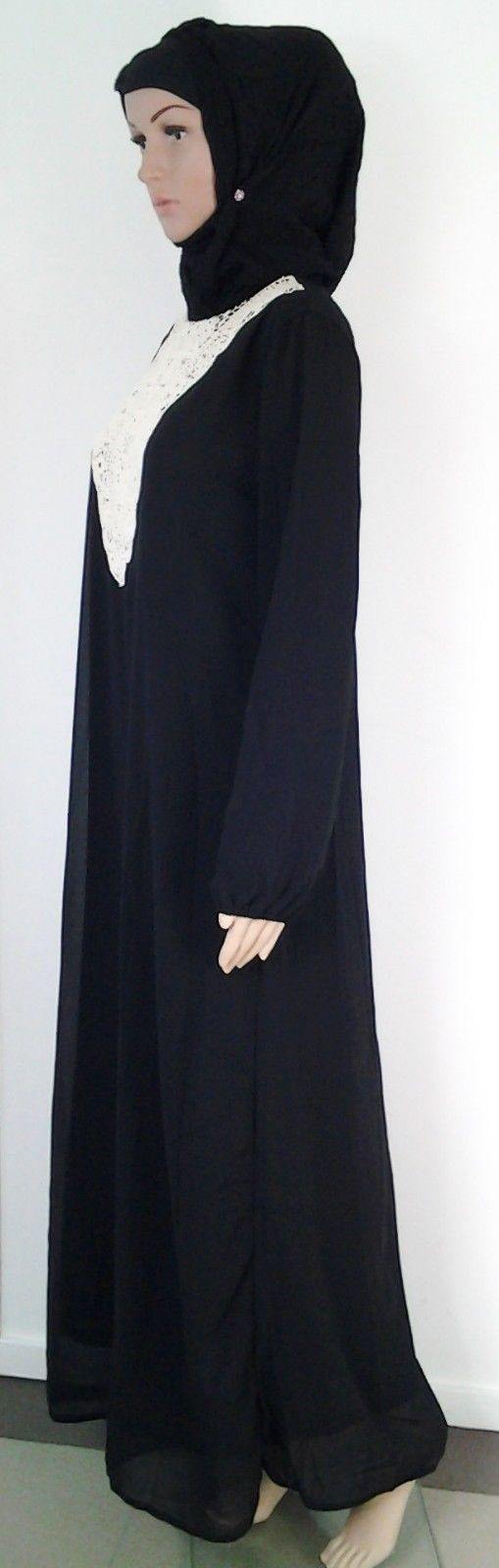 Chiffon double layer Kaftan Women Islamic Abaya Jilbab Long Sleeve HSZ10009 (ML) - Arabian Shopping Zone