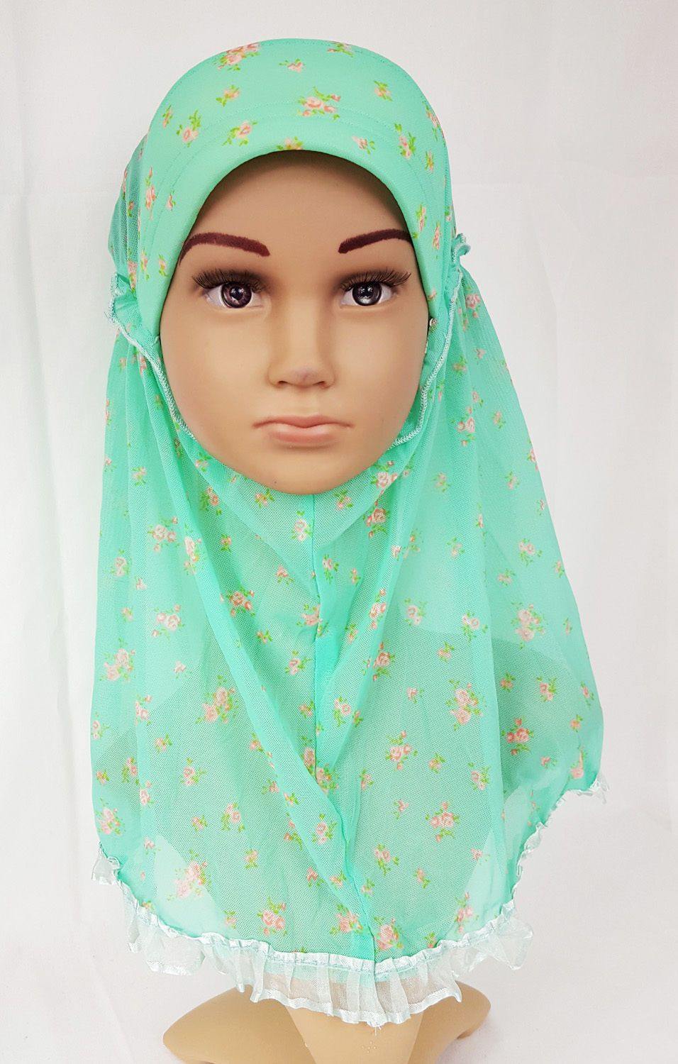 NEW Lace/NetYarn Toddler Kids Children Hijab Islamic Scarf Shawls 2-8T - Arabian Shopping Zone