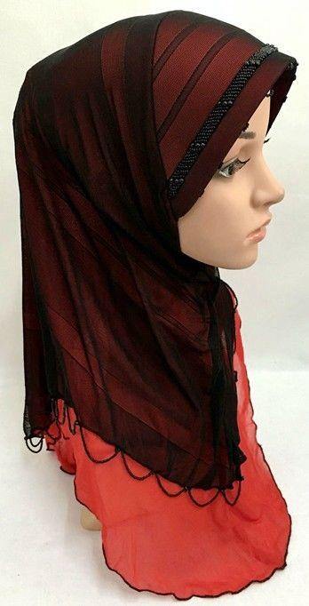 Slip-on LightWeight Double-Mesh-layered Muslim Hijab Islamic Scarf Shawls - Arabian Shopping Zone