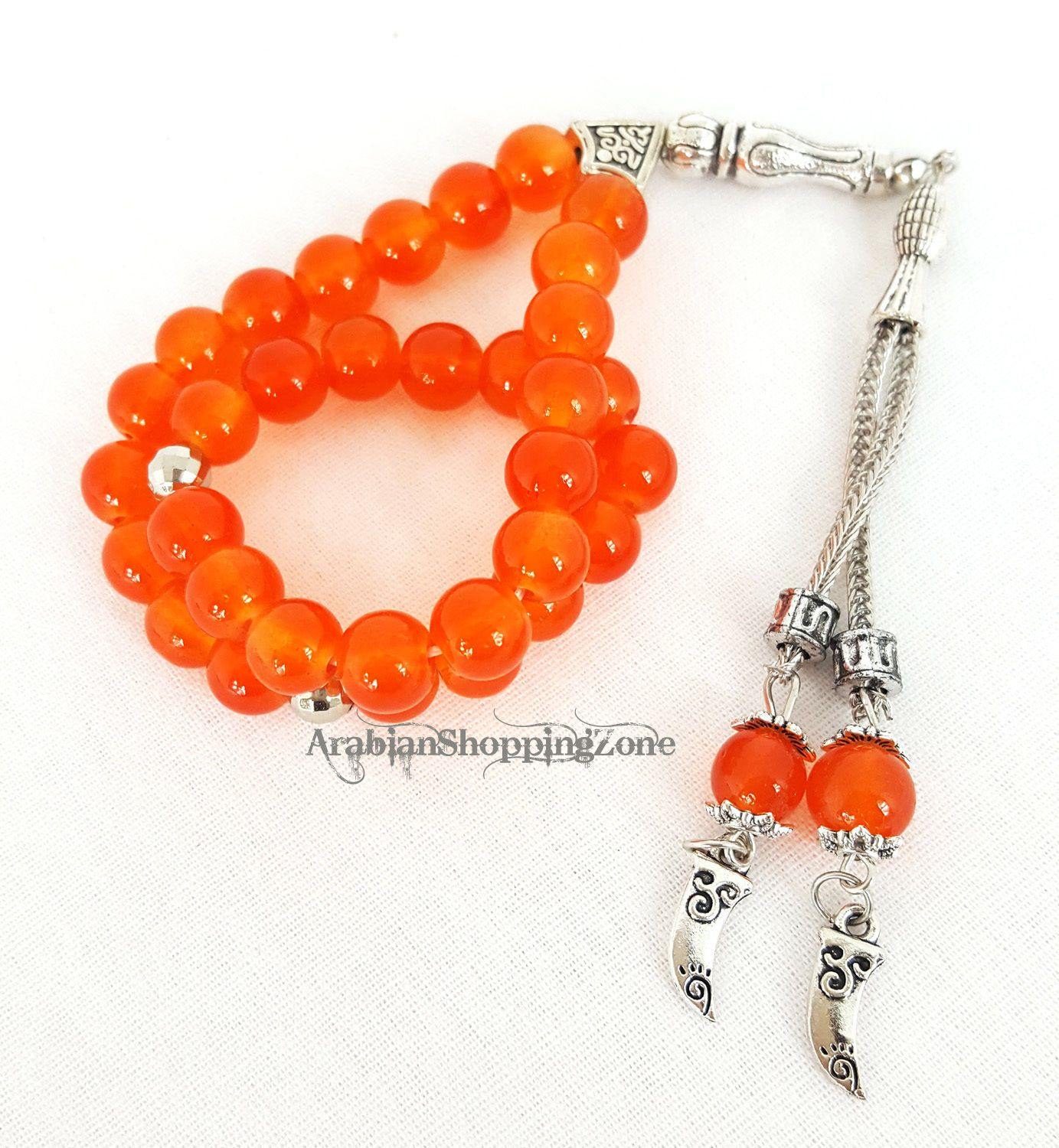 Islamic Salah 8mm Gemstone Prayer Beads 33 Misbaha Tasbih Sibha Masbaha - Arabian Shopping Zone