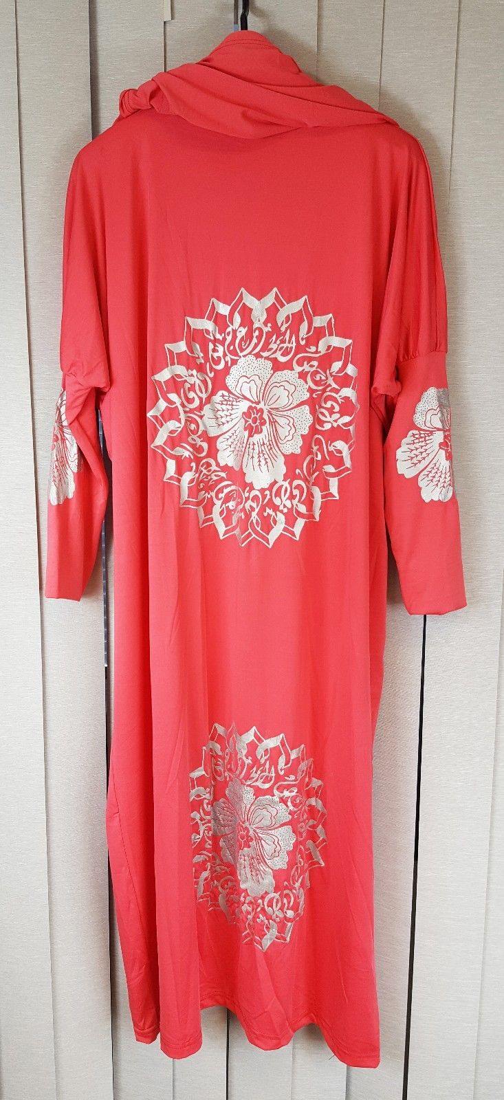 Girls Maxi Silver Print Dress Kids Long Sleeve Holiday Abaya Islamic 6-14T - Arabian Shopping Zone