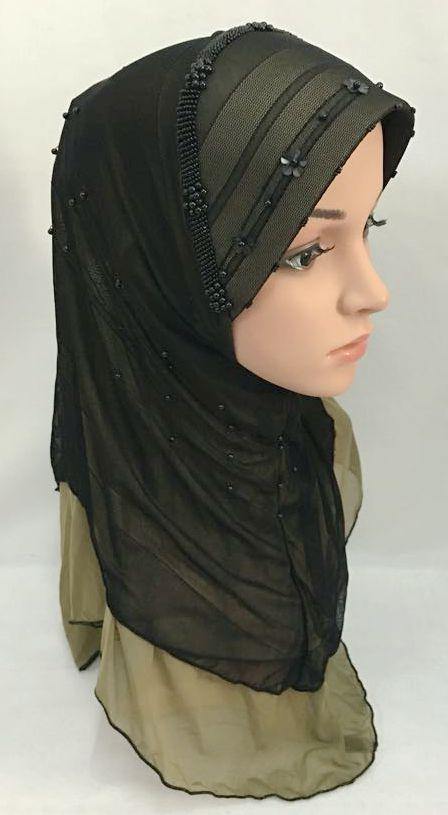 Slip-on LightWeight Double-Mesh-layered Muslim Hijab Islamic Scarf Shawls - Arabian Shopping Zone