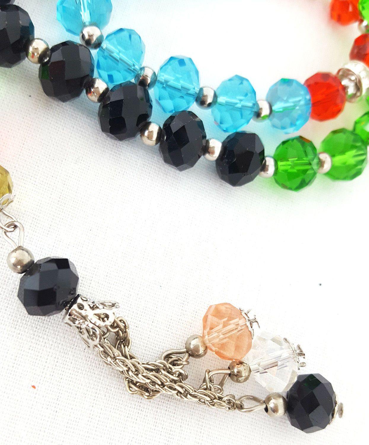 Islamic Salah 10mm Crystal Multi-Colored Prayer Beads 33 - Arabian Shopping Zone