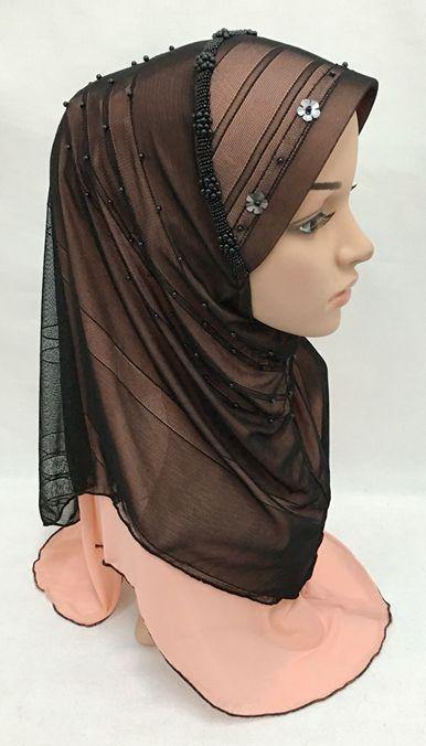 Slip-on LightWeight Double-Mesh-layered Muslim Hijab Islamic Scarf Shawls - Arabian Shopping Zone