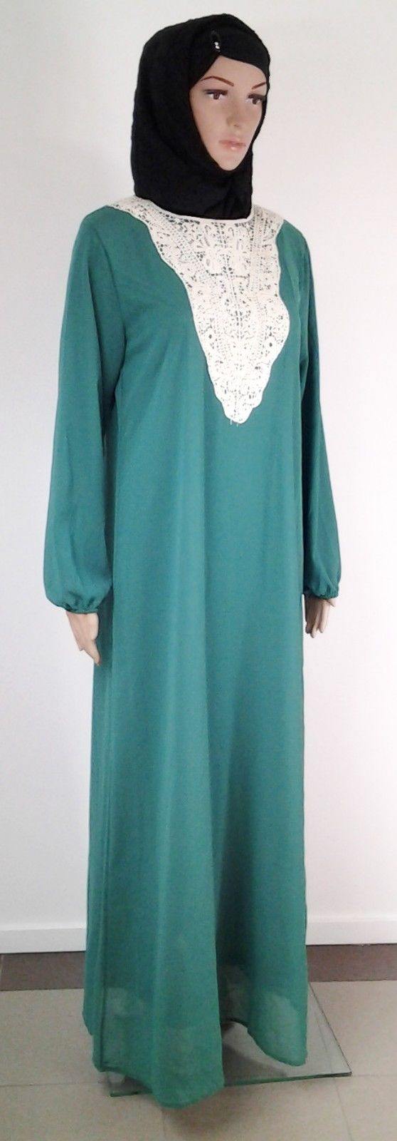 Chiffon double layer Kaftan Women Islamic Abaya Jilbab Long Sleeve HSZ10009 (ML) - Arabian Shopping Zone