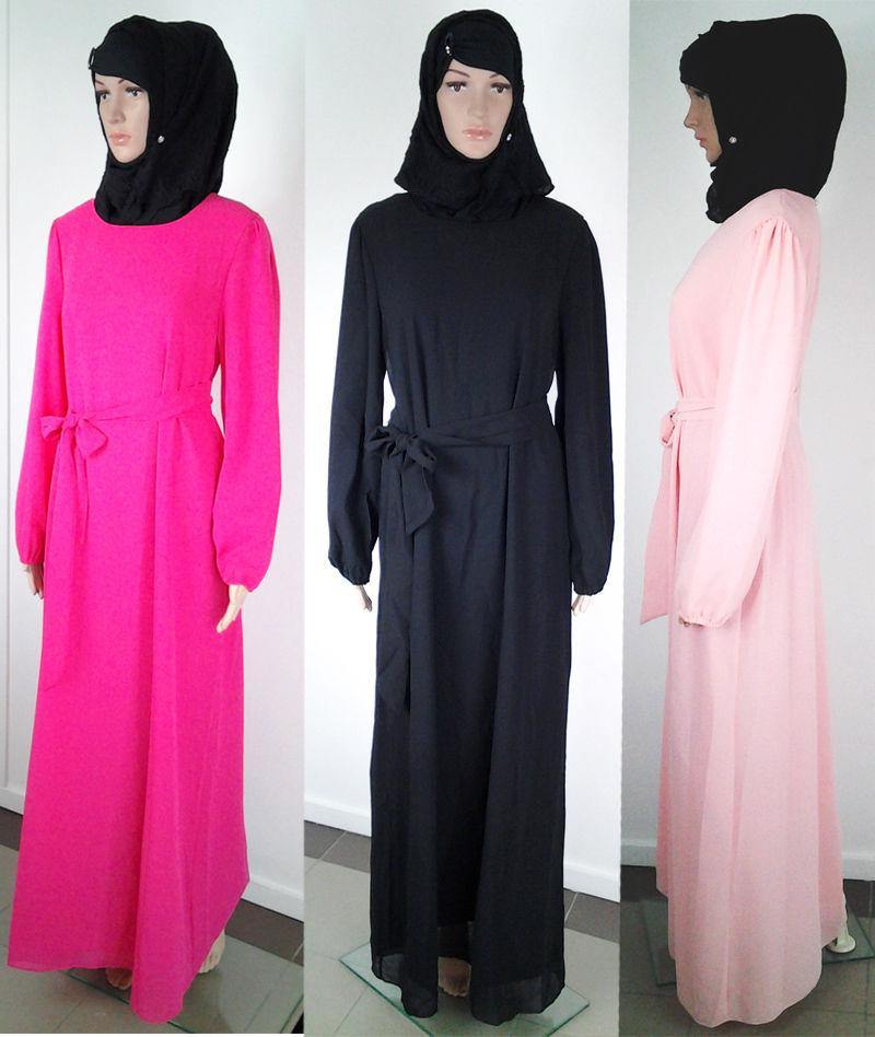 Chiffon Kaftan Islamic Abaya Jilbab Long Sleeve HSZ2001 (US14/16EU44/46UK18/20) - Arabian Shopping Zone
