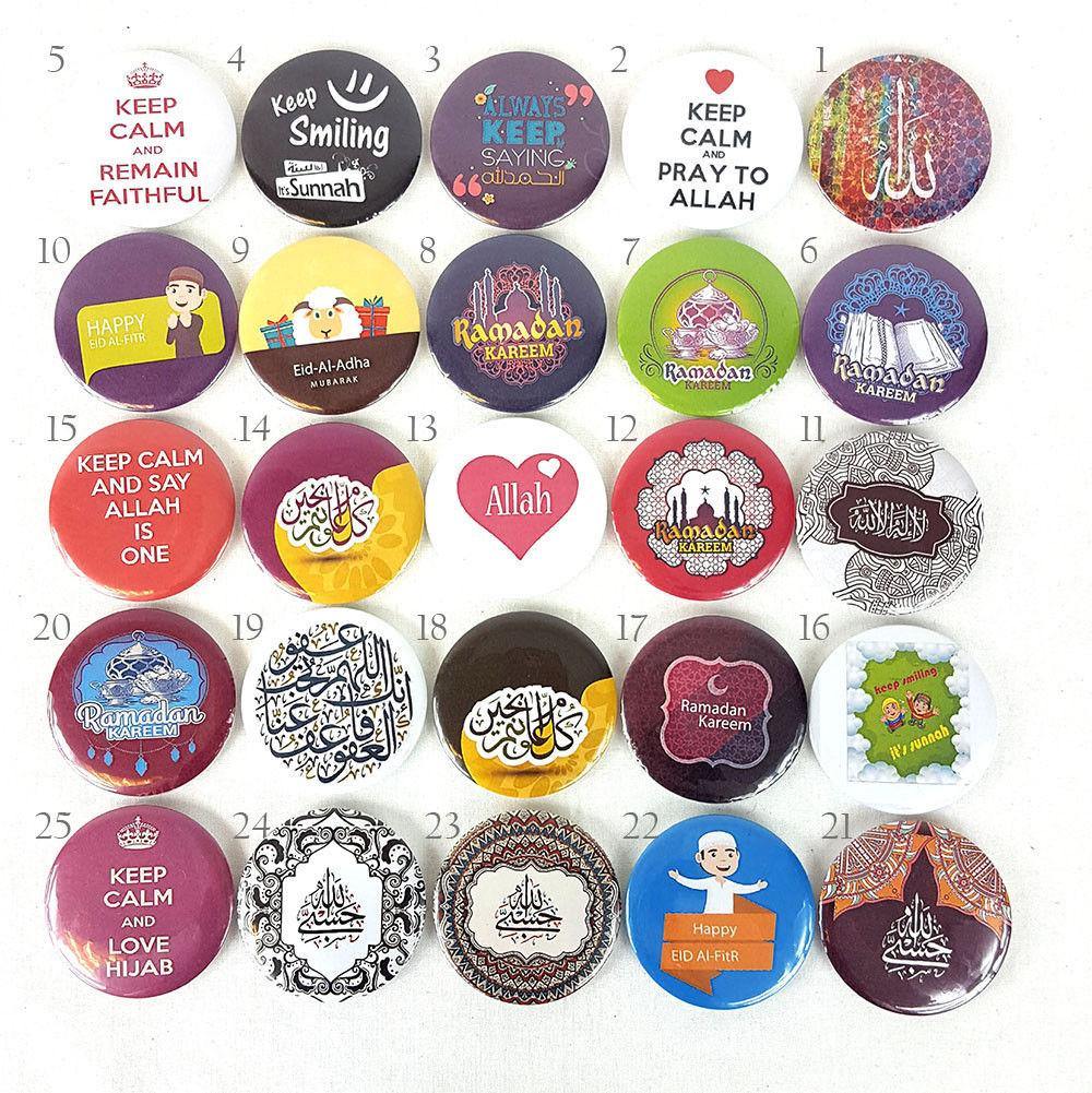 Muslim BADGE BUTTON PIN "Eid Mubarak" (Big Size 2.25inch/58mm) ISLAM GIFT - Arabian Shopping Zone