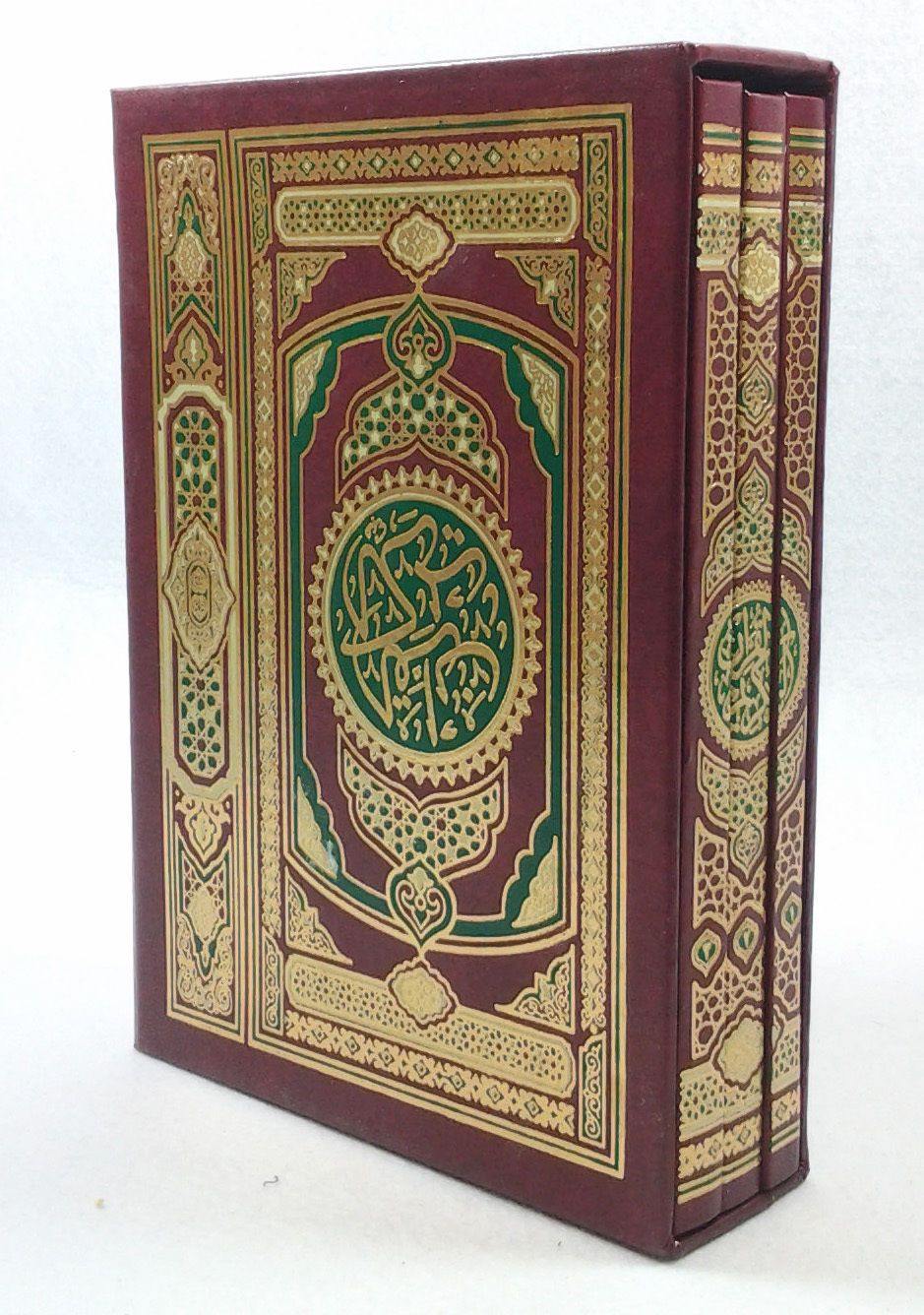 Arabic Holy Quran Uthmani Script 3-Part-Set size 20 x 14 cm (8*6") - Islamic Shop