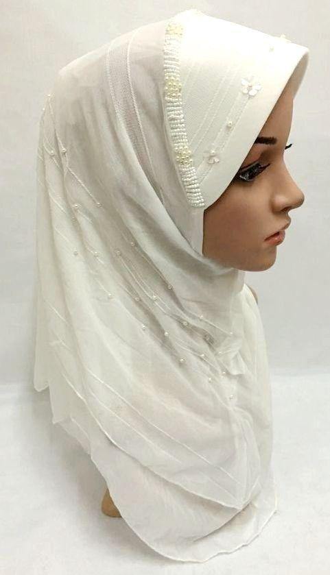 Slip-on LightWeight Double-Mesh-layered Muslim Hijab Islamic Scarf Shawls - Arabian Shopping Zone