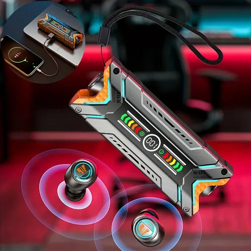 TWS Wireless 5.3 Headset Mechanical Earbuds In-ear Earphones Emergency Power Lanyard Earphone