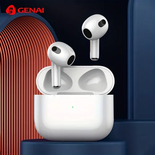 GENAI TWS 无线耳机 BT V5.3 耳塞 26 小时电池续航时间 带无线充电盒 无线耳机带内置麦克风耳机 优质音质适合运动工作 兼容 iPhone 和 Android