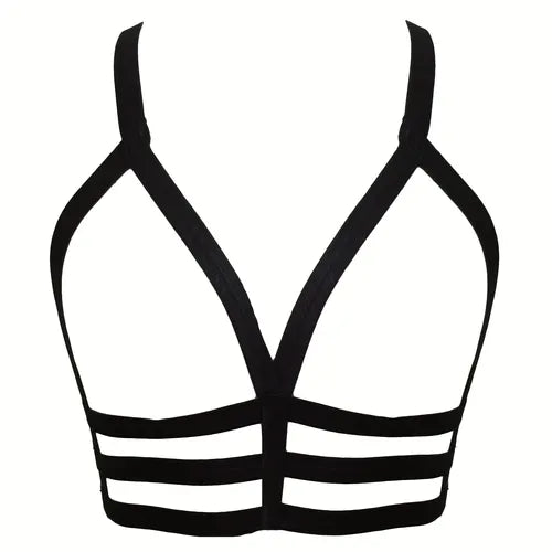 哥特式笼式文胸安全带,万圣节镂空弹性情趣束缚带,女式性感内衣和内衣配件