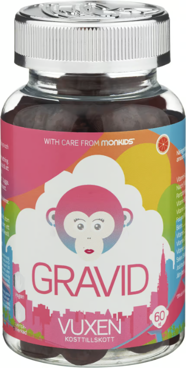 Monkids Pregnant Blood Orange 60 chewable tablets