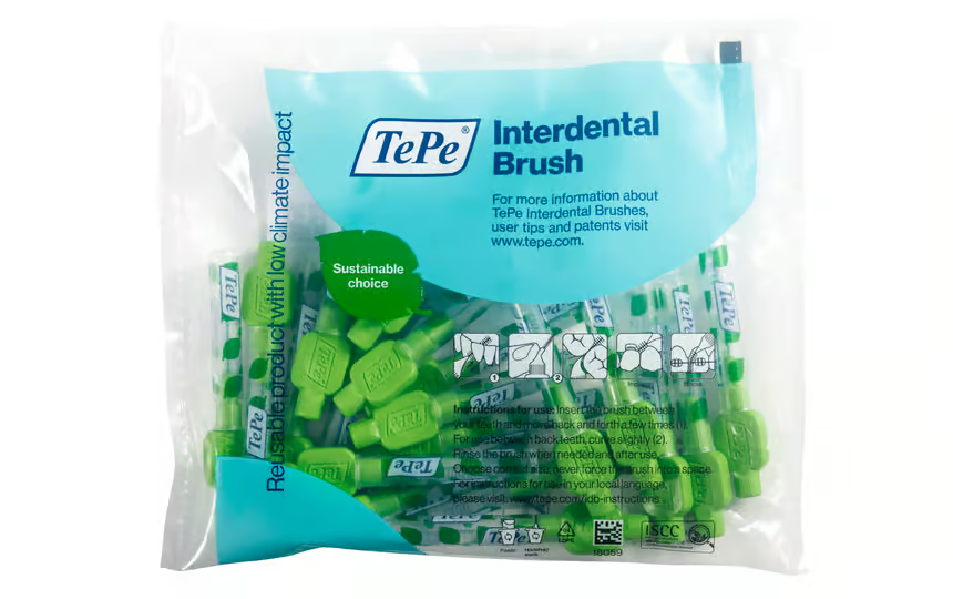 فرشاة تباعد من تيبي، أخضر، 0.8 ملم، 20 قطعة