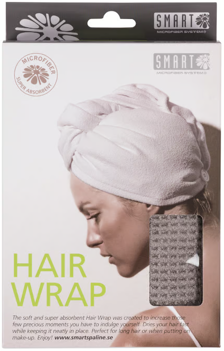 لفافة شعر ذكية من الألياف الدقيقة باللون الرمادي