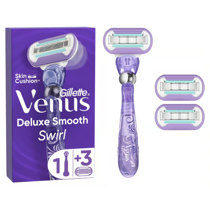 Gillette Venus Deluxe Smooth Swirl Razor & 3 Blades