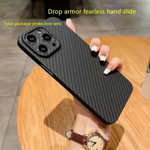 真碳纤维全包保护手机壳防指纹防油腻不影响磁吸充电适用于 iPhone 12Pro Max /12Pro/12