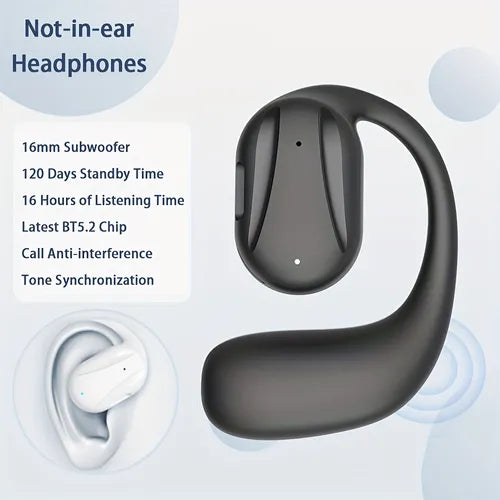 True Wireless Noise Cancelling Earbuds, 16mm Subwoofer, Built-in Microphone, 120 Days Standby Time, 16 Hours Of Listening Time, Wireless Headphones For Apple & Android