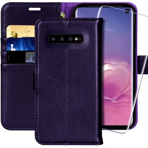 皮革翻盖卡钱包支架支架适用于三星 Galaxy S10