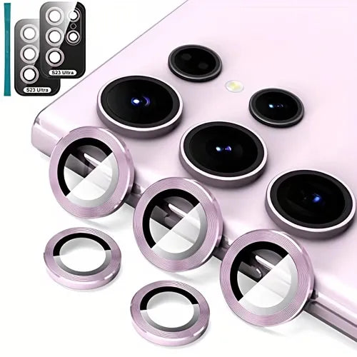 Alloy Aluminum Metal Tempered Glass Film, Camera Lens Protector For S23 S23Plus For Galaxy S23 Ultra 5g