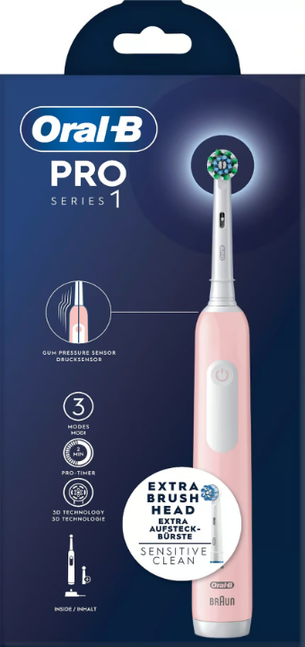 Oral-B Pro 1 Pink electric toothbrush, 2 heads