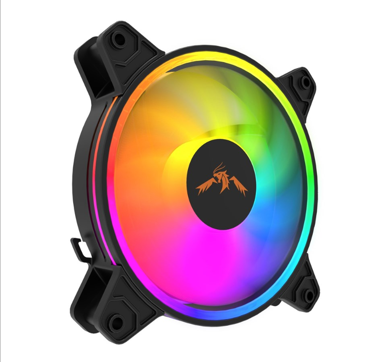 DUTZO RGB Kit 2 - 2x fans + 1x LED strip + remote control & controller - 120mm - Black with RGB LED - 24 dBA