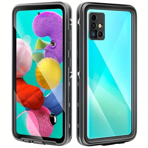 兼容 Galaxy A51 手机壳,内置屏幕保护膜 IP68 防水防震手机保护壳重型适用于三星 Galaxy A51 4G