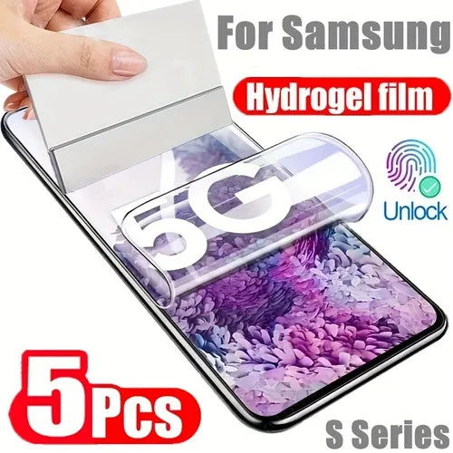 5Pcs Hydrogel Film For Samsung S21 S23 S22 Ultra S21FE Screen Protectors For Galaxy Note 20Ultra Plus