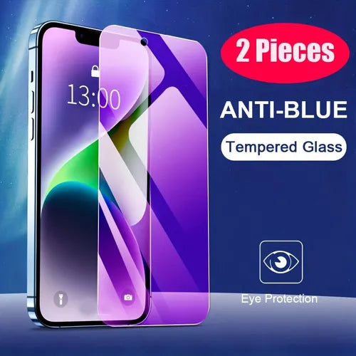 Anti Blue Light For IPhone 6s 6 7 8 Plus SE 2020 X XR XS 12 13 Mini 14 Plus 11 12 13 14 Pro Max Tempered Glass Full Screen Protector