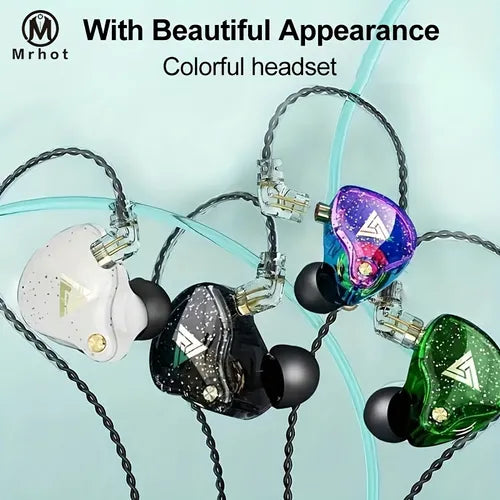 Mrhot Ak6 Pro 入耳式耳机耳挂式耳机 HIFI 低音降噪耳塞适用于 iPhone 带麦克风立体声可拆卸有线游戏玩家运动耳机