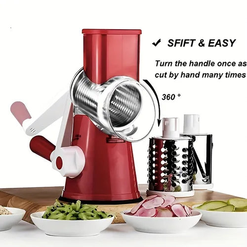 1 套,4 合 1,蔬菜切片机,多功能水果切片机,手动食物刨丝器,蔬菜刨丝器,旋转刀具,土豆刨丝器,家用土豆切碎机,蔬菜研磨机,厨房用品,厨房小工具