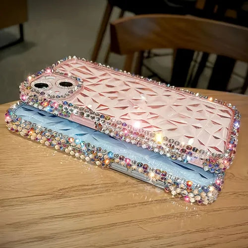 闪光水钻手机壳适用于 iPhone 14 Pro Max 13 Pro Max 透明 DIY 手机套防震软壳