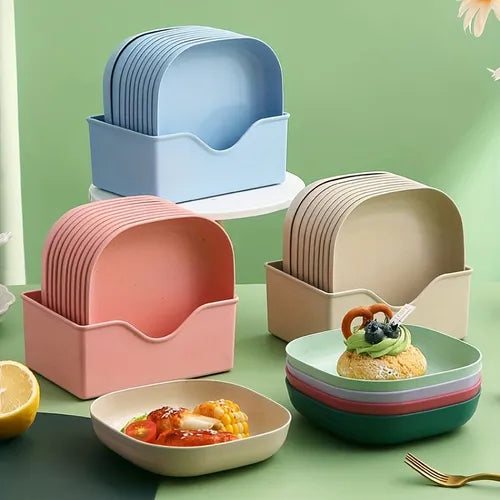 1 件/5 件,塑料盘,可重复使用水果盘,可水洗甜品盘,带底座多功能小吃盘,吐骨盘,创意糖果盘,水果盘,桌面装饰,厨房用品,厨房小工具,餐具