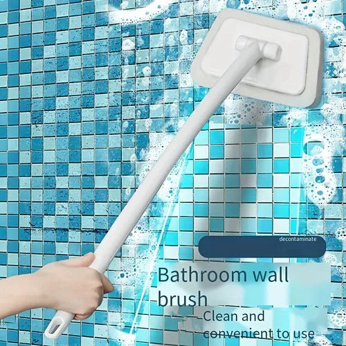 套装,可拆卸海绵浴缸刷,多功能墙砖刷窗户玻璃海绵清洁刷,家庭办公室长柄清洁刷,厨房浴室清洁用品(白色,一种尺寸)