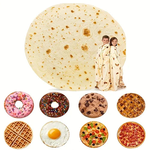 1 件有趣温暖食物毯子系列(9 种款式可选),适合卧室客厅沙发的轻便舒适毛绒毯子