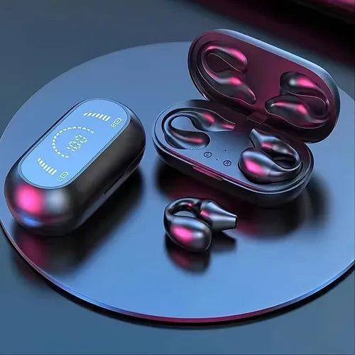 Wireless Earclip Headset - Mini BT Headset For Cycling, Driving, And Running - Open Ear Design, Digital Display, HIFI Sound Quality