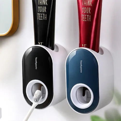 1 件自动挤牙膏器、壁挂式牙膏分配器、牙刷架、浴室配件
