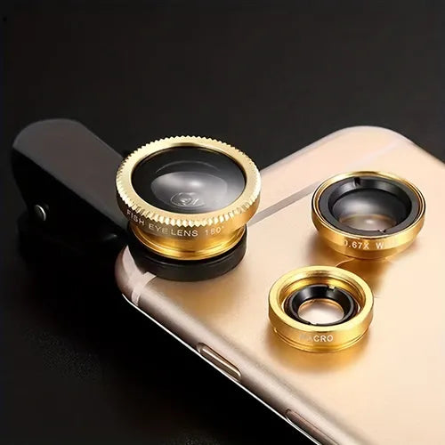 Mobile Phone Lens Magnifier 180-degree Fish-eye Wide-angle Macro Self-timer Three-in-one Acrylic Wide-angle Lens Includes Universal Clip Wide-angle+macro+fish-eye Three-in-one Lens